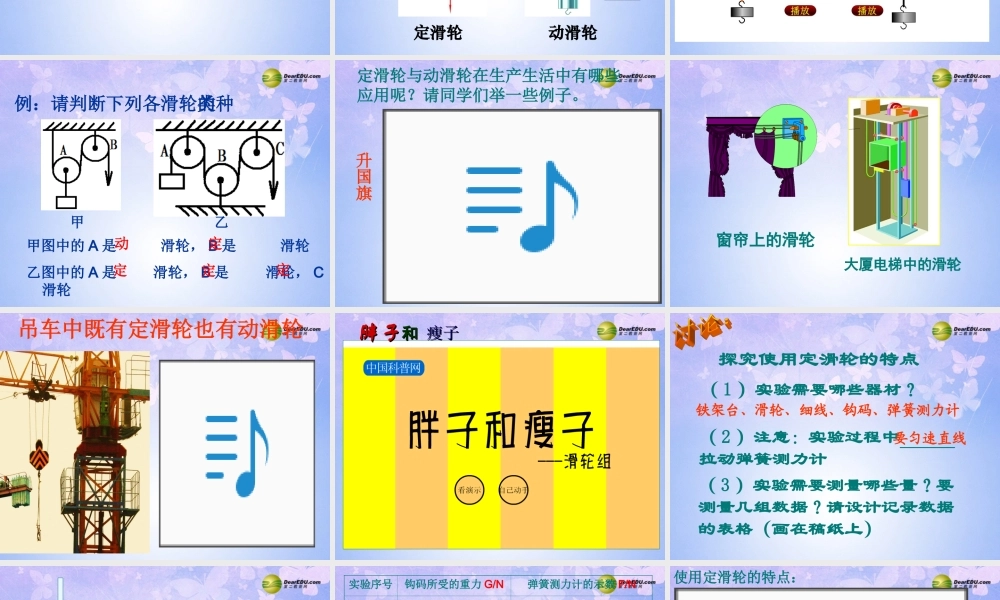 九年级物理上册 112 滑轮(第一课时)课件 苏科版 课件