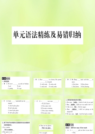 七年级英语上册 Unit 4 Food and Restaurants语法精练及易错归纳课件 (新版)冀教版 课件