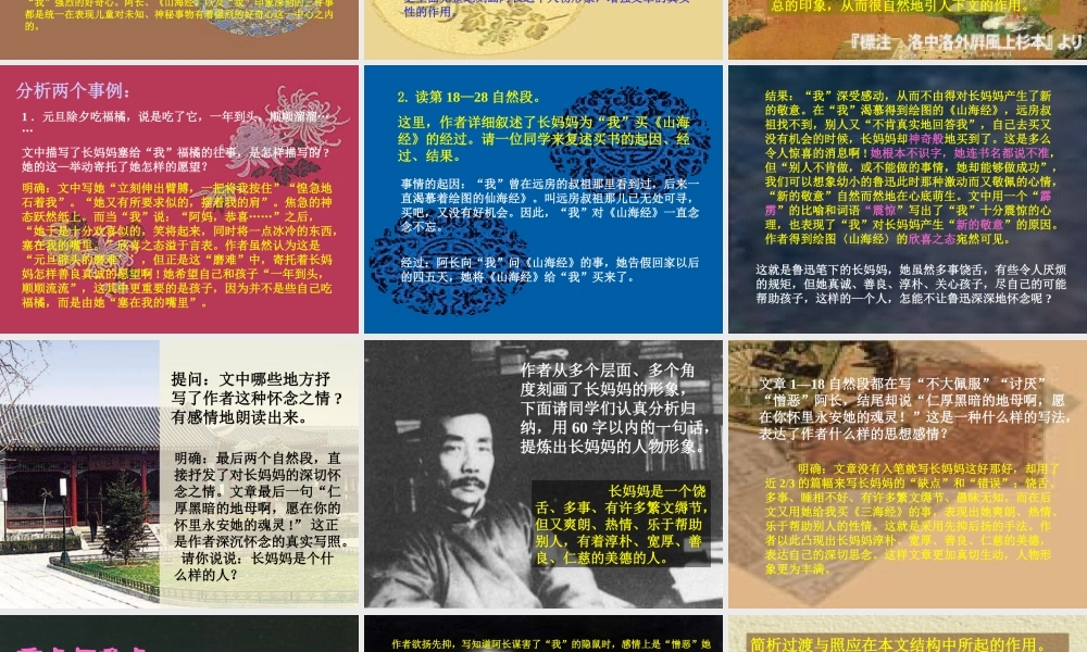 八年级语文上册第六课(阿长与山海经)课件人教版 课件