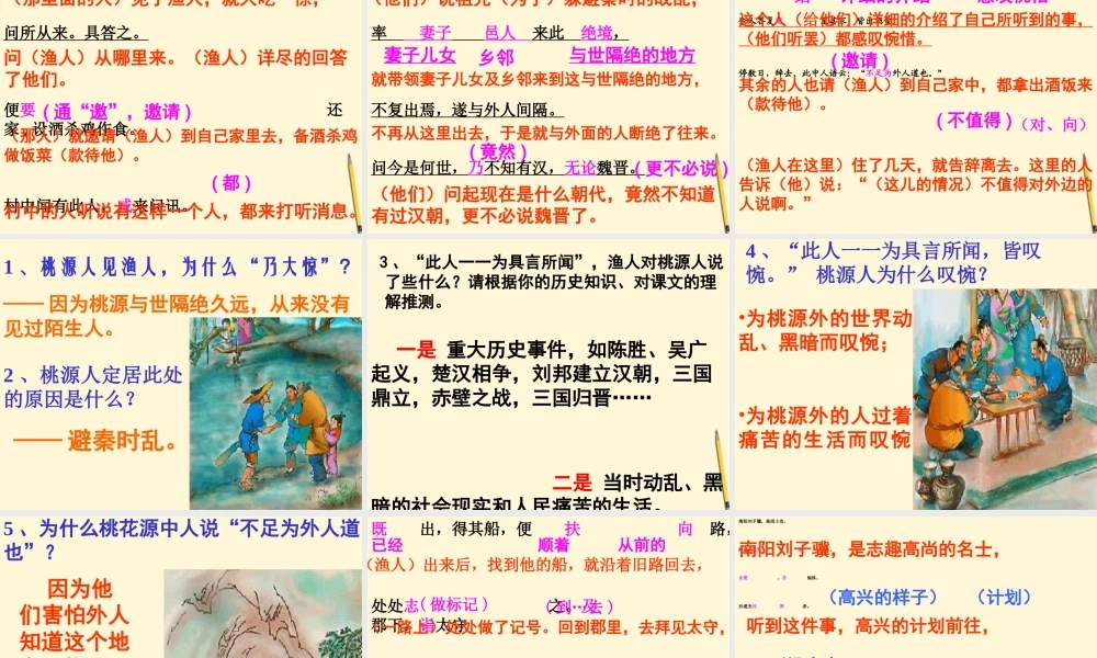 九年级语文下册 第12课(桃花源记)课件 北师大版 课件