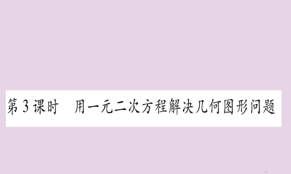 九年级数学上册 第二十一章 一元二次方程 213 实际问题与一元二次方程 第3课时 作业课件 (新版)新人教版 课件