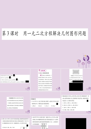 九年级数学上册 第二十一章 一元二次方程 213 实际问题与一元二次方程 第3课时 作业课件 (新版)新人教版 课件