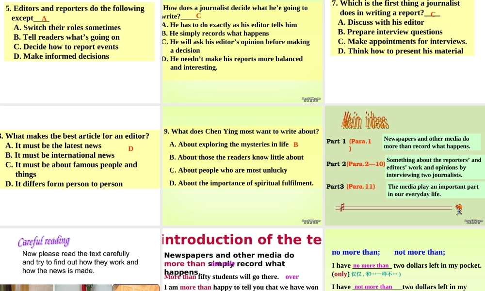 新课标 人教版unit 2 reading 课件