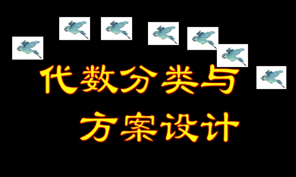 广东地区初三数学总复习 代数分类与方案设计课件 人教版 课件