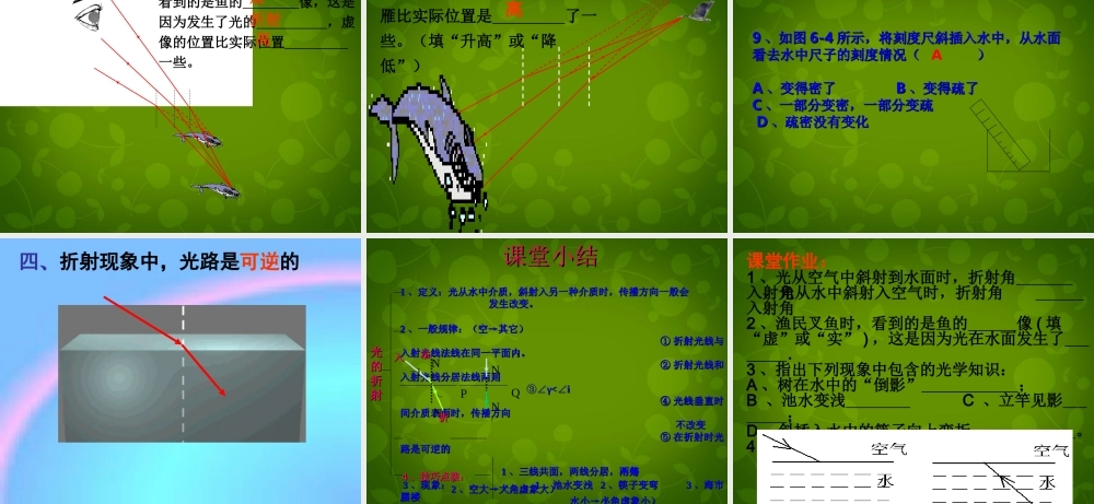 八年级物理上册(4.4 光的折射)课件 (新版)新人教版 课件