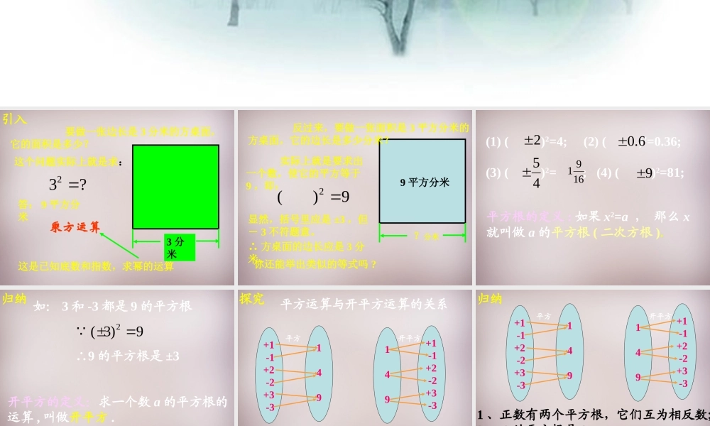 中学七年级数学下册 6.1 平方根课件 (新版)新人教版 课件