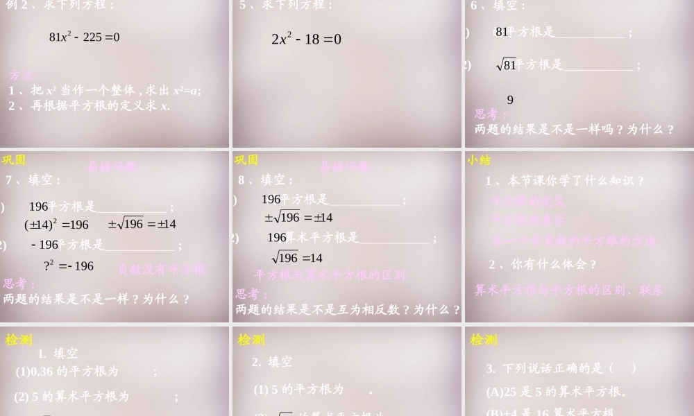 中学七年级数学下册 6.1 平方根课件 (新版)新人教版 课件