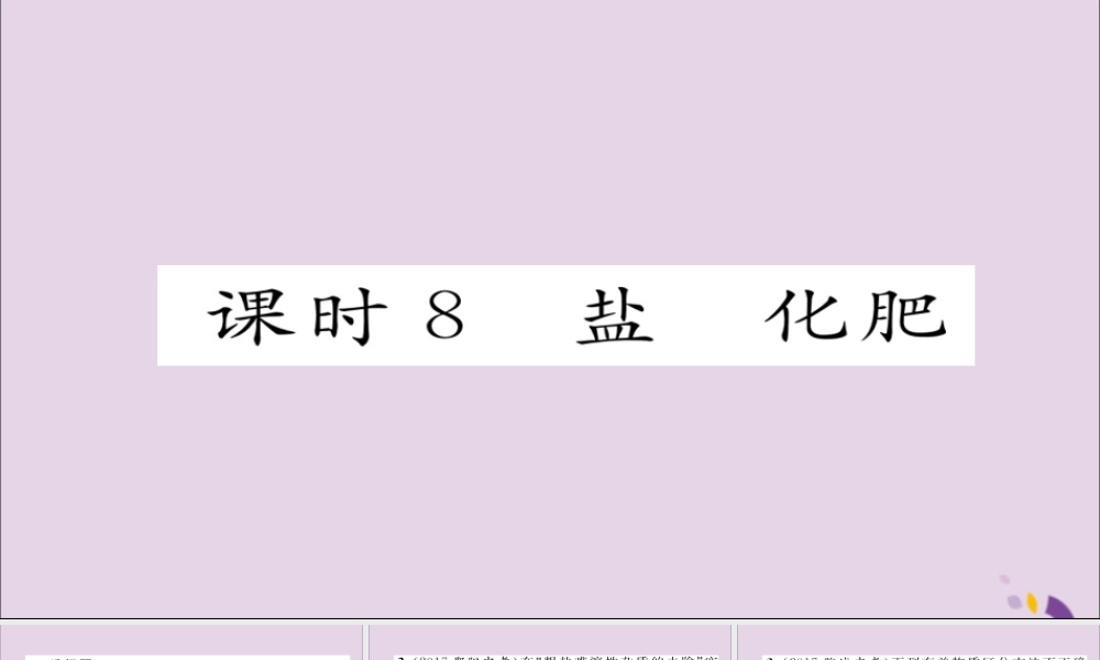 中考化学复习 第一编 教材知识梳理篇 模块一 身边的化学物质 课时8 盐 化肥课件