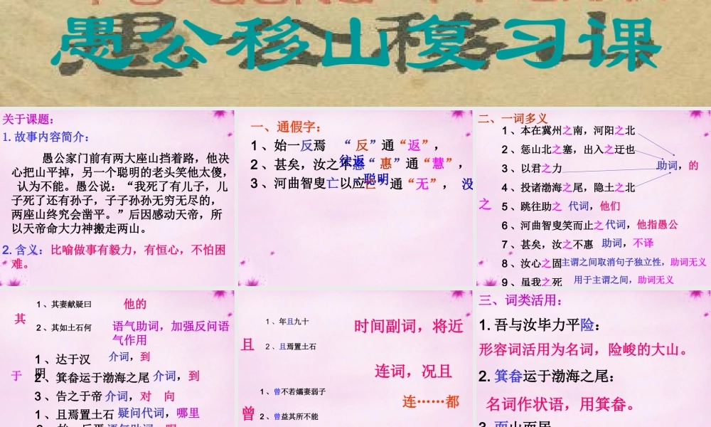 九年级语文下册 23 愚公移山复习课件 新人教版 课件