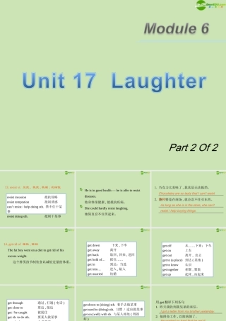 广东省高三英语第一轮总复习Module6 Unit17 Laughter(2)课件 北师大版 新课标 课件
