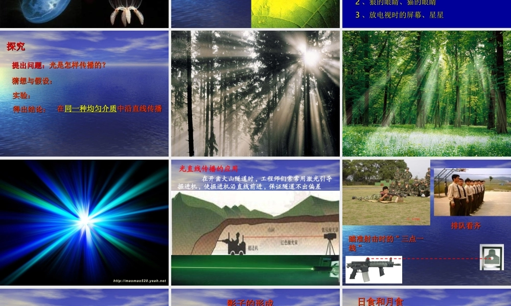 八年级物理 光的传播 ppt 课件