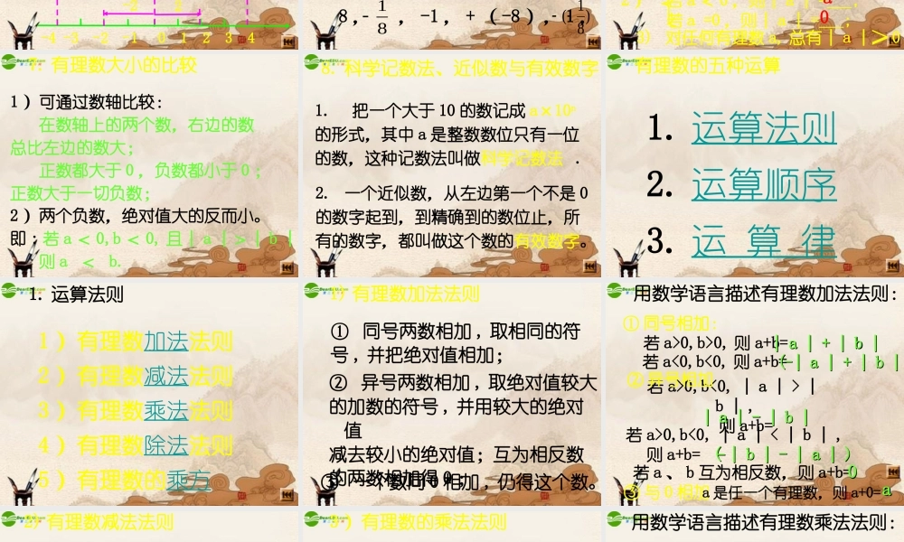 七年级数学上册 第二章有理数总复习课件 北师大版 课件