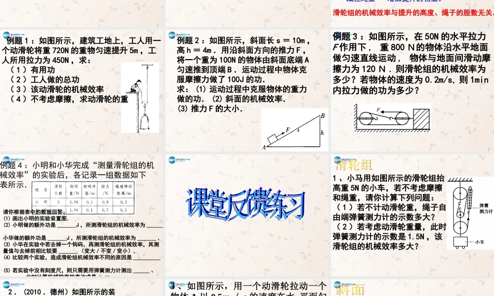 九年级物理上册 第十一章 简单机械和功复习课件 苏科版 课件