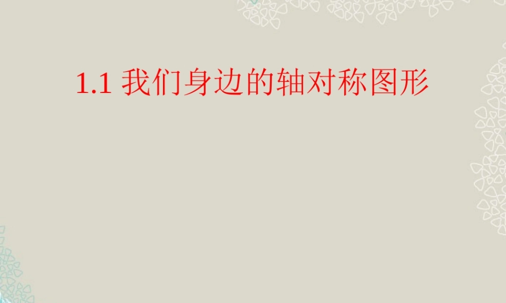 八年级数学上册(1.1我们身边的轴对称图形)课件1 青岛版 课件