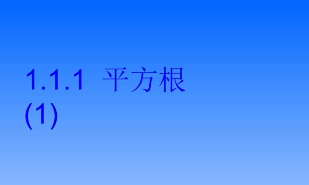 八年级数学平方根课件1湘教版 课件