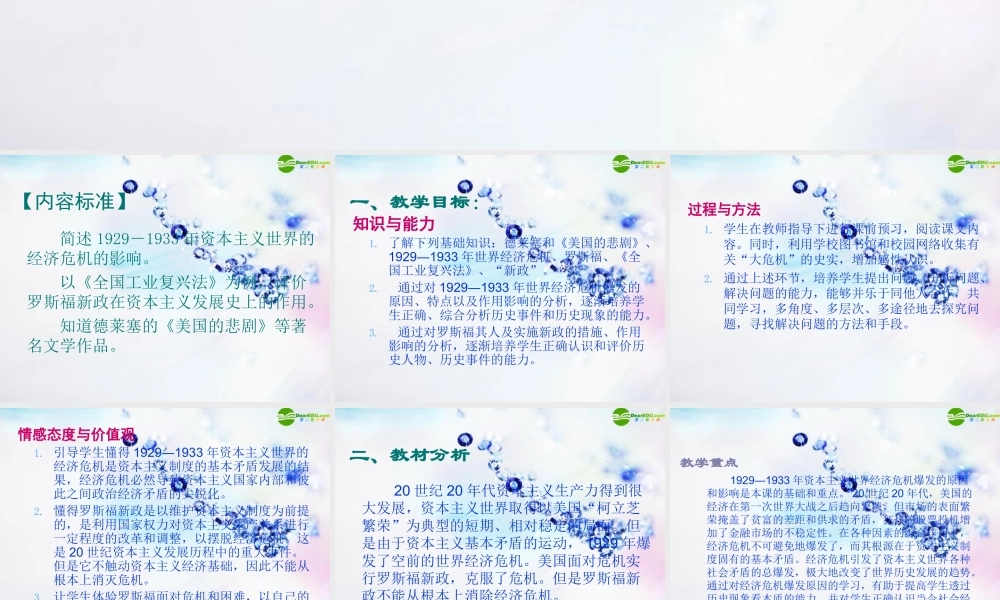 九年级历史下册 第4课 大危机 与 新政 教学课件 北师大版 课件