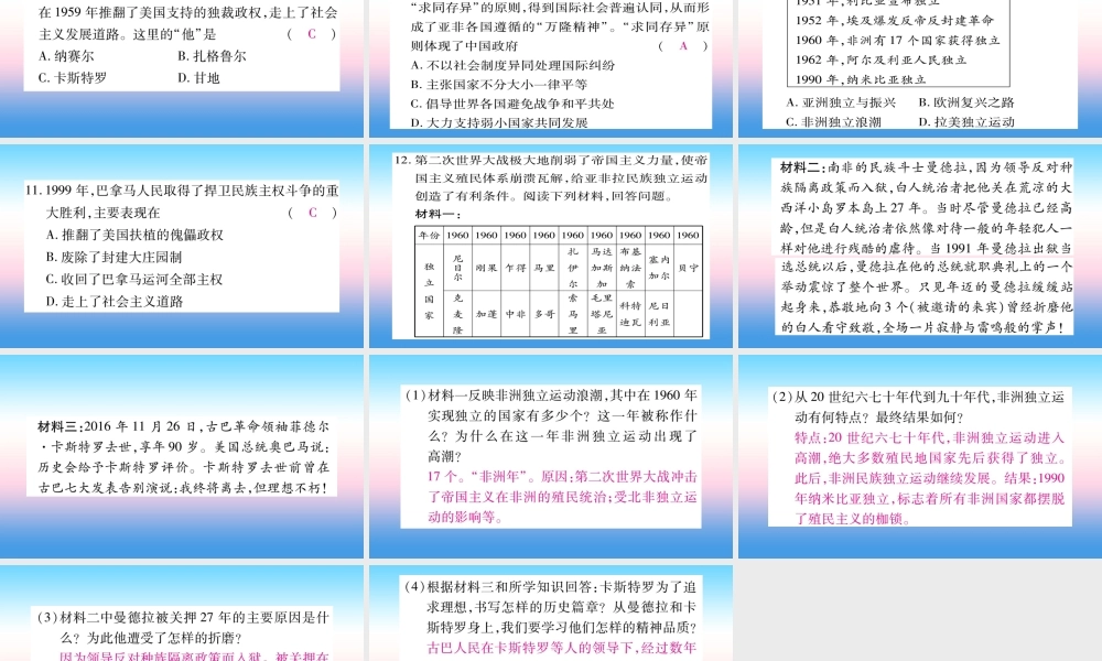 九年级历史下册 第5单元 冷战和苏美对峙的世界 第19课 亚非拉国家的新发展自学课件 新人教版 课件