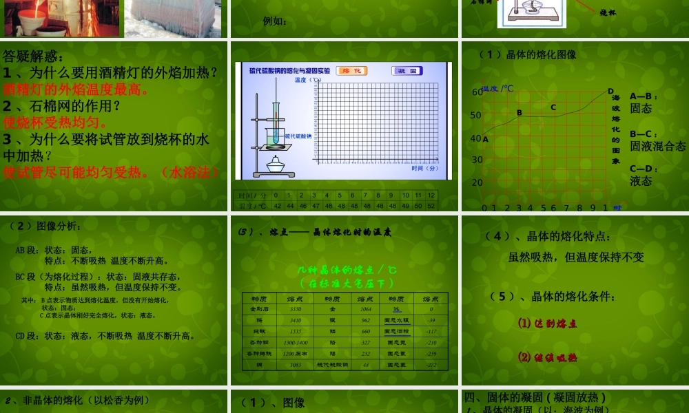 中学八年级物理上册 3.2 熔化和凝固课件 (新版)新人教版 课件