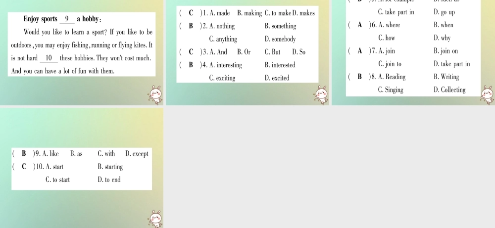 八年级英语上册 Unit 7 Enjoy Your Hobby Lesson 37 What s Your Hobby课件 (新版)冀教版 课件
