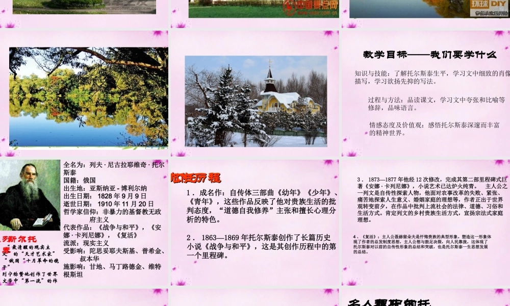 八年级语文下册 5(列夫托尔斯泰)教学课件 鲁教版 课件