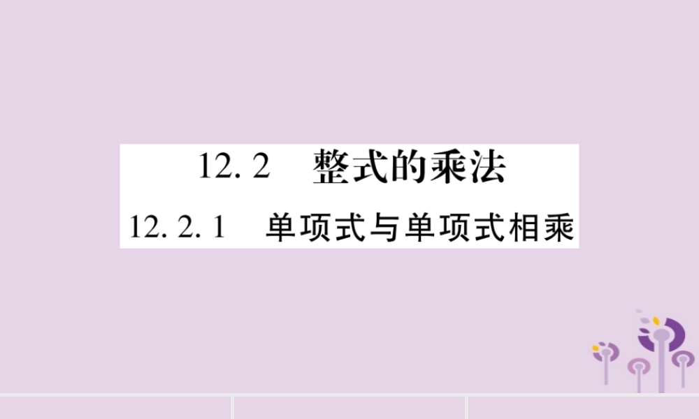 八年级数学上册 第12章 整式的乘除 12.2 整式的乘法 12.2.1 单项式与单项式相乘作业课件 (新版)华东师大版 课件