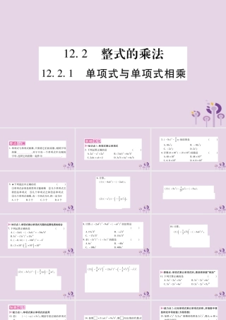 八年级数学上册 第12章 整式的乘除 12.2 整式的乘法 12.2.1 单项式与单项式相乘作业课件 (新版)华东师大版 课件