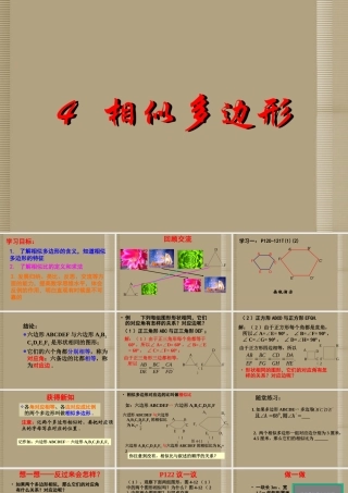 八年级数学下册 第四章(相似多边形)课件1 北师大版 课件