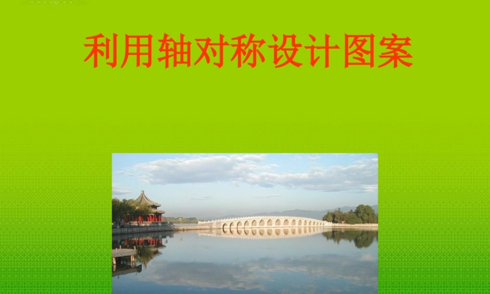 七年级数学下册 利用轴对称设计图案课件 华东师大版 课件