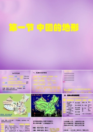 八年级地理上册(2.1 中国的地形)课件 湘教版 课件