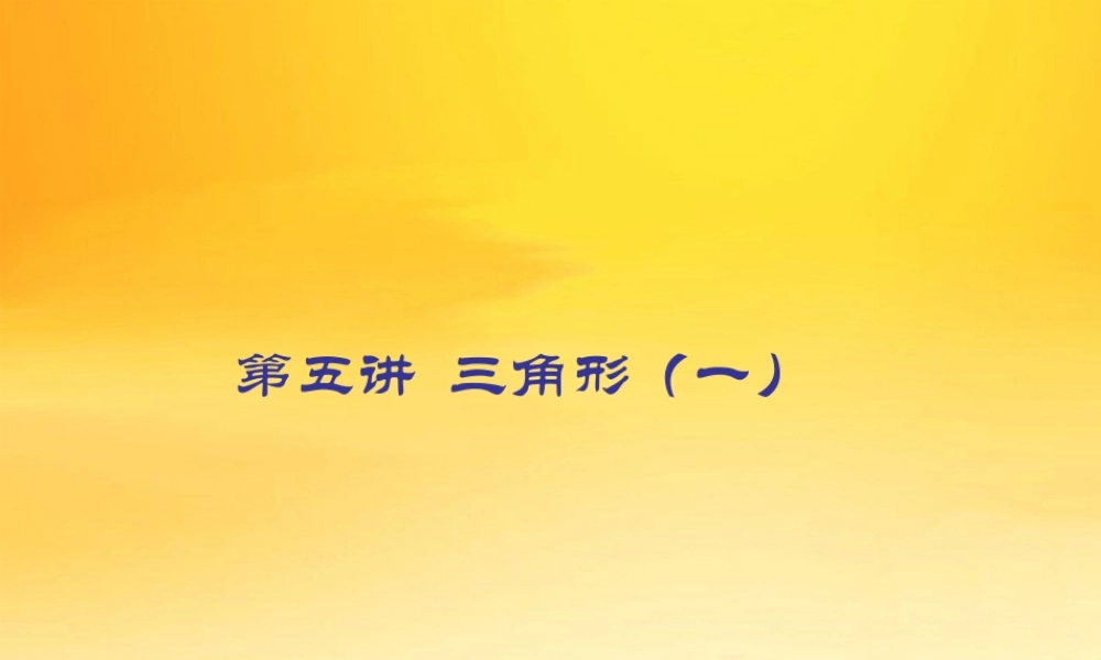 九年级数学中考专题(空间与图形)—第五讲(三角形(一))课件(北师大版) 九年级数学中考专题课件-空间与图形(共18套)北师大版