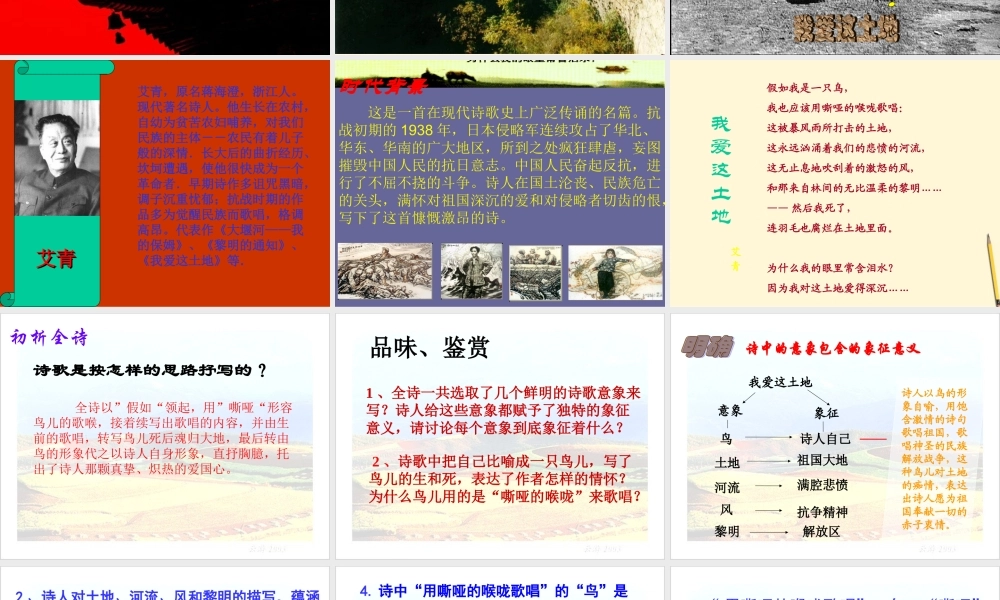 七年级语文下册 第13课(我爱这土地)课件 语文版 课件