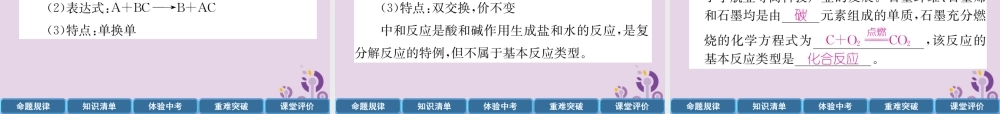 中考化学总复习 第1编 主题复习 模块3 物质的化学变化 课时13 基本反应类型及化学方程式(精讲)课件