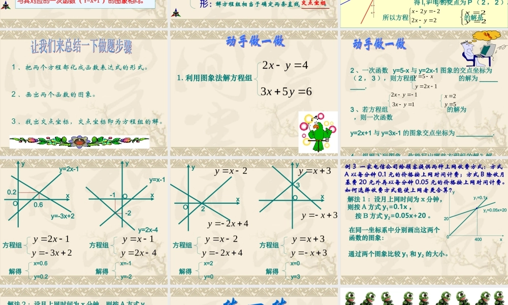八年级数学(一次函数与二元一次方程组)课件人教版 课件