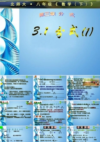 八年级数学下册 3.1分式(一)课件 北师大版 课件