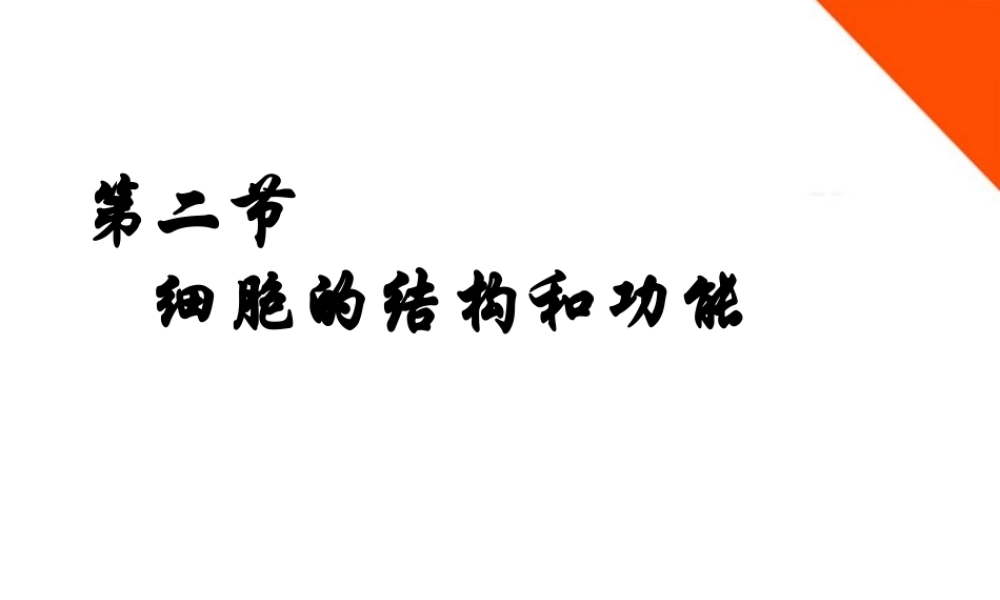 七年级生物上册 第二章第二节细胞的结构和功能课件 济南版 课件