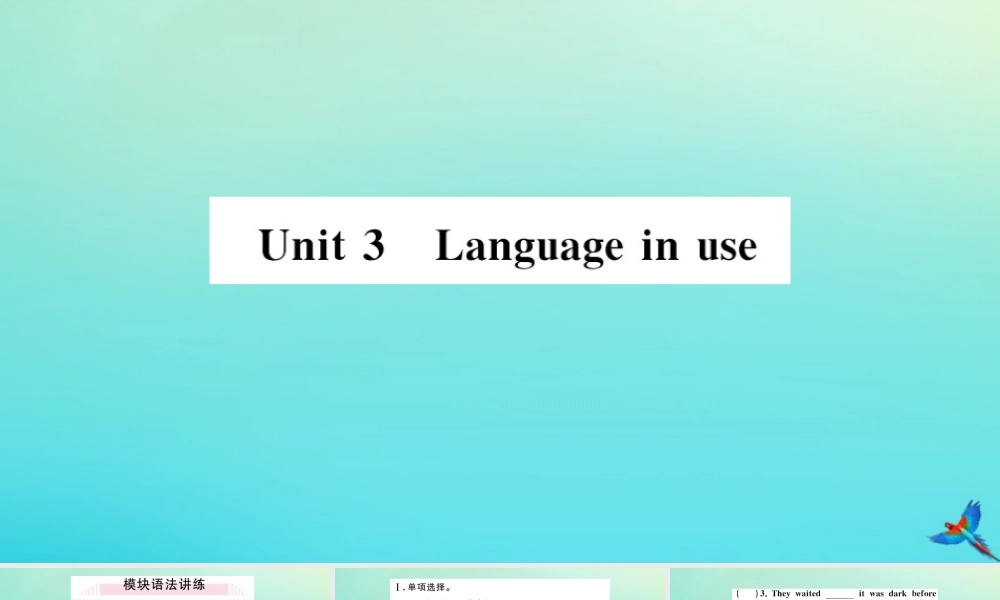 九年级英语上册 Module 3 Heroes Unit 3 Language in use习题课件 (新版)外研版 课件
