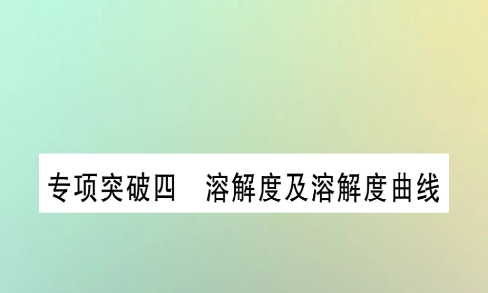 中考化学准点备考复习 专项突破四 溶解度及溶解度曲线课件 新人教版 课件