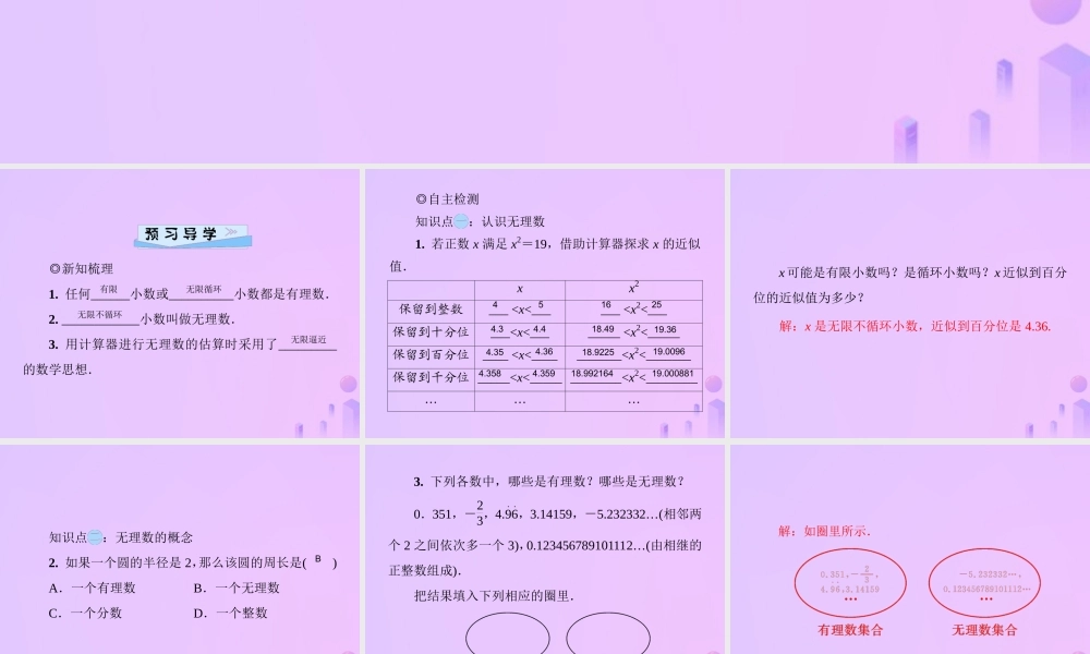 八年级数学上册 第二章 实数 2.1 认识无理数 第2课时 无理数习题课件 (新版)北师大版 课件