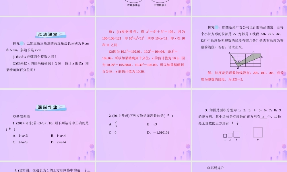 八年级数学上册 第二章 实数 2.1 认识无理数 第2课时 无理数习题课件 (新版)北师大版 课件