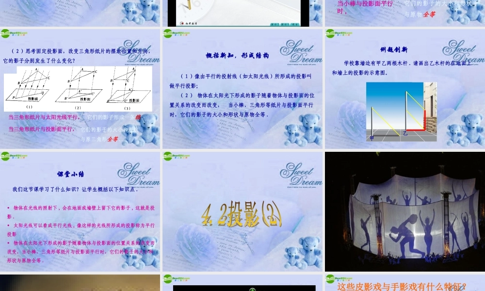 九年级数学下册 42投影(1)课件 浙教版 课件