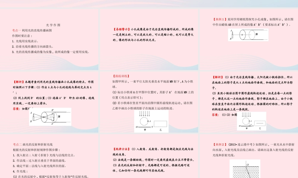 初中物理全程复习方略 专题一 分析与作图课件 沪科版 课件