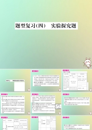 中考化学复习 题型复习(四)实验探究题 题型之一 物质组成成分的探究课件