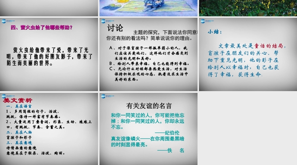 中学七年级语文上册 第29课 盲孩子和他的影子课件 (新版)新人教版 课件