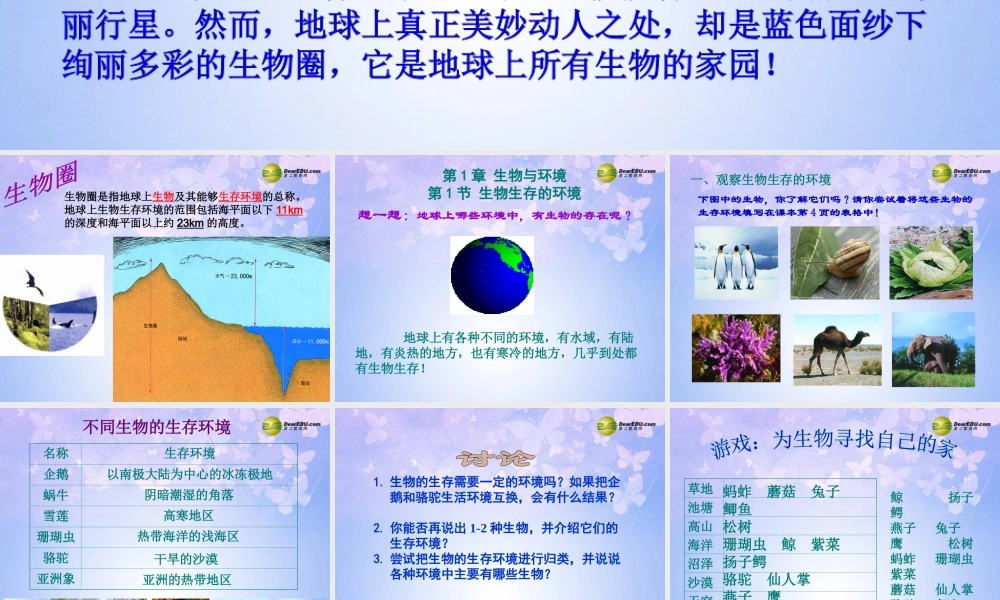 七年级生物上册 生物生存的环境课件 苏科版 课件