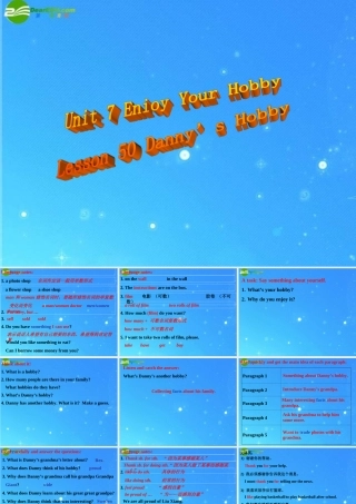 八年级英语上册 Unit 7 Enioy Your Hobby Lesson 50课件 冀教版 课件