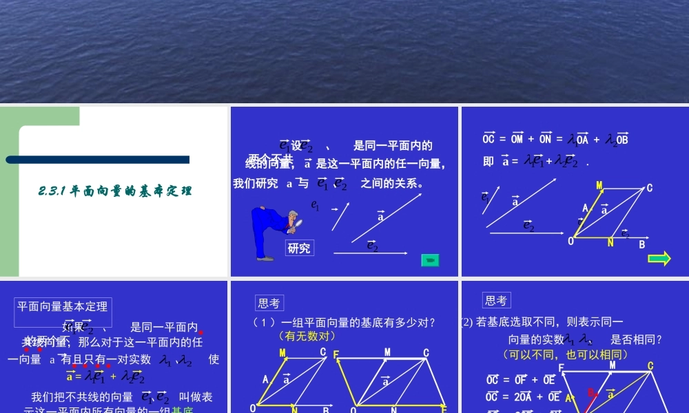 平面向量基本定理 人教版 课件