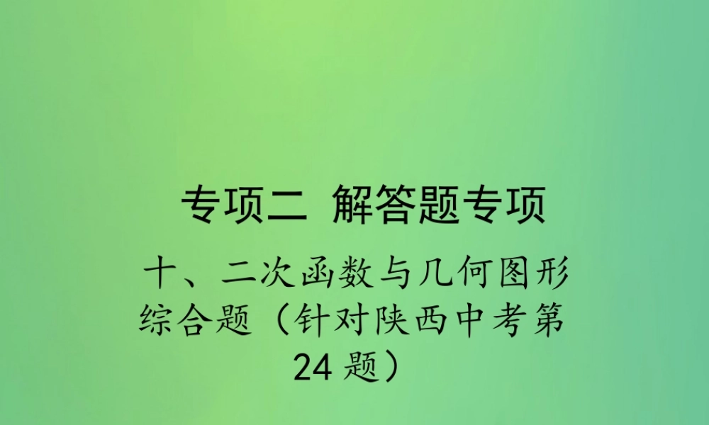 中考数学复习 专项二 解答题专项 十、二次函数与几何图形综合题课件
