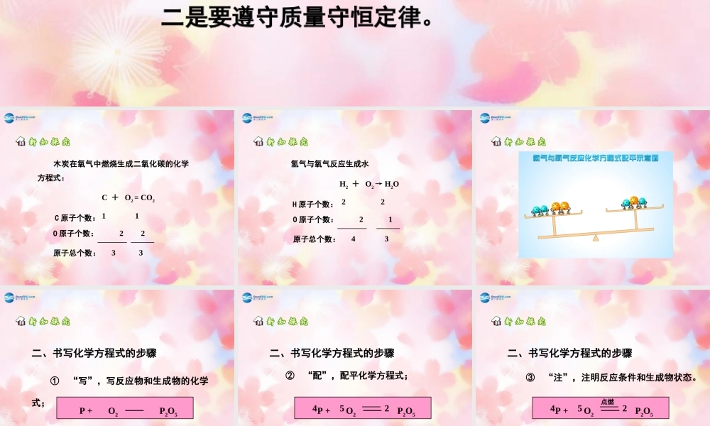 中学九年级化学上册 第五单元 课题2 如何正确书写化学方程式课件 (新版)新人教版 课件