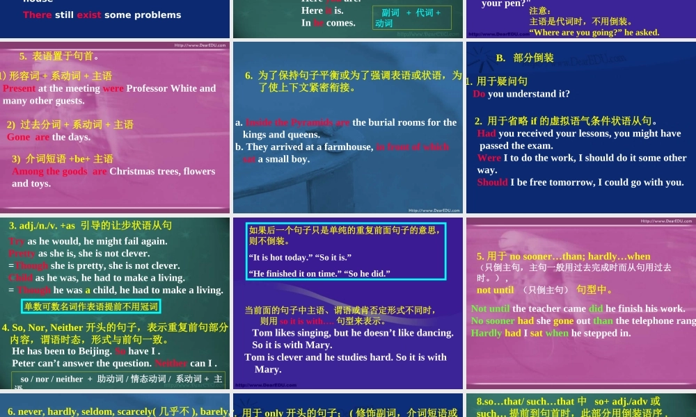 北京地区高二英语倒装句语法课件 新课标 人教版 课件