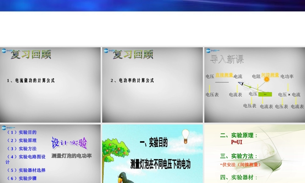 九年级物理全册 163 测量电功率课件 (新版)沪科版 课件